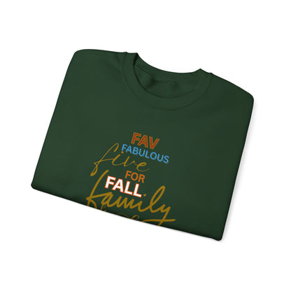Fall Flannel & Family Crewneck Sweatshirt — Cozy Autumn Word-Art Pullover