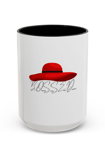 Bold Red Hat Accent Coffee Mug - Stylish Drinkware for Fashion Lovers