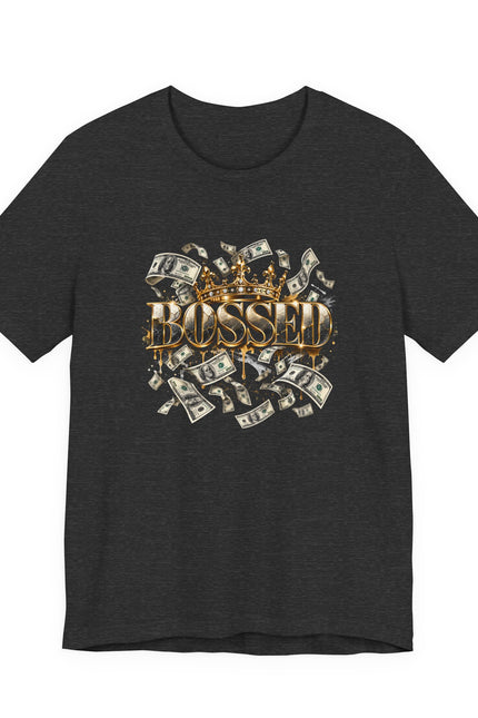 Money Shower Tee — 'Blessed' Gold Script Graphic T‑Shirt