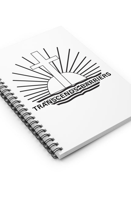 Inspirational Spiral Notebook - Transcends Barriers Cross, Motivational Journal, Gift for Students, Planner, Christian Supplies, [...]