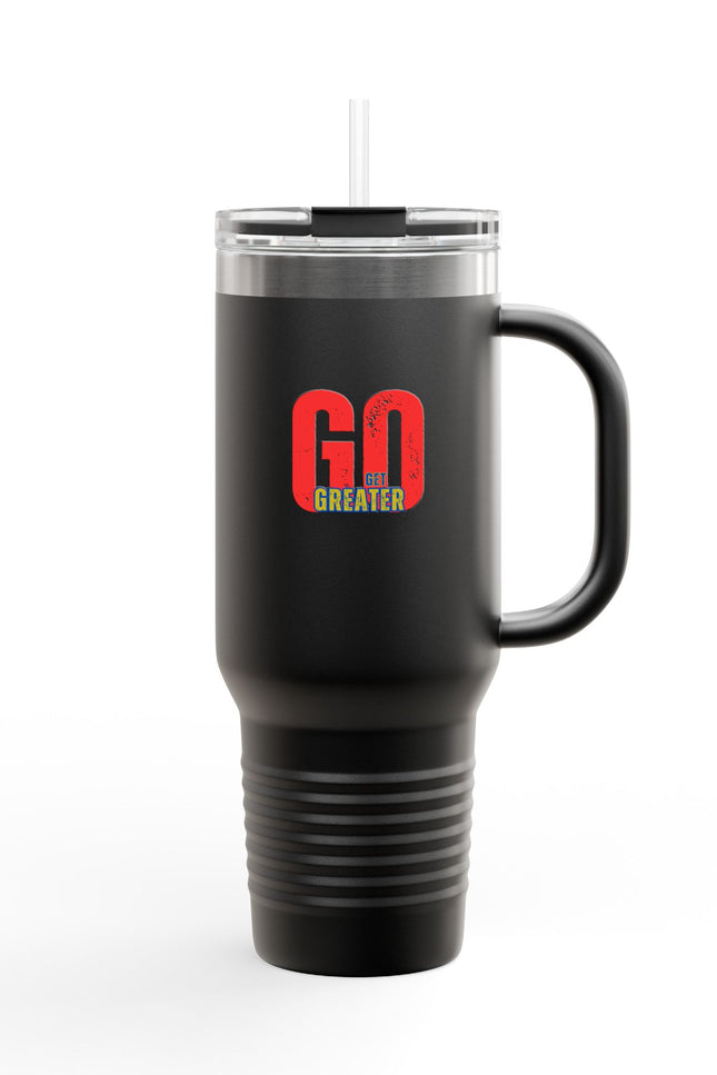 Insulated Travel Mug - 40oz 'GO GREATER' for Adventurers & Daily Hustlers