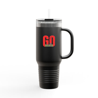 Insulated Travel Mug - 40oz 'GO GREATER' for Adventurers & Daily Hustlers