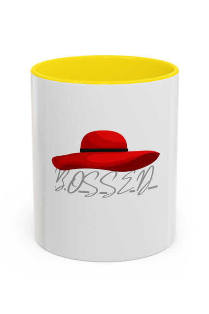 Bold Red Hat Accent Coffee Mug - Stylish Drinkware for Fashion Lovers