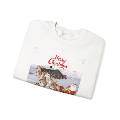 Christmas Sweatshirt - "Caution Reindeers Incoming!" Holiday Crewneck
