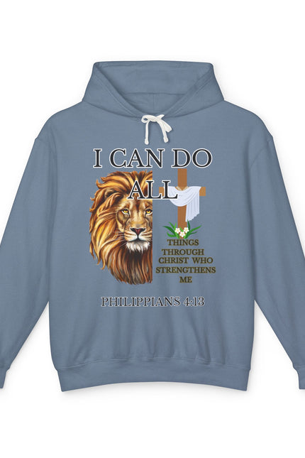 Scriptural Hoodie — "I Can Do All Things Through Christ" Philippians 4:13 Christian Pullover
