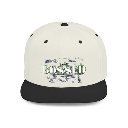 BOSSED Flat Bill Snapback Hat - Stylish Cap for Confident Individuals