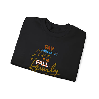 Fall Flannel & Family Crewneck Sweatshirt — Cozy Autumn Word-Art Pullover