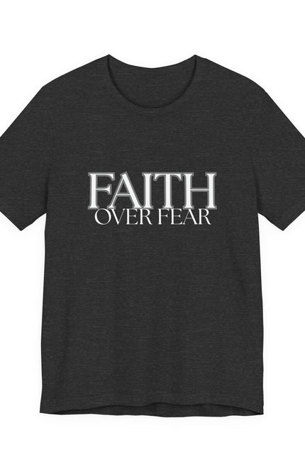 Faith Minimalist T-Shirt — Script Block Typography Christian Tee