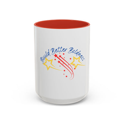 Inspirational Accent Coffee Mug - Build Better Boldness - Perfect for Morning Motivation