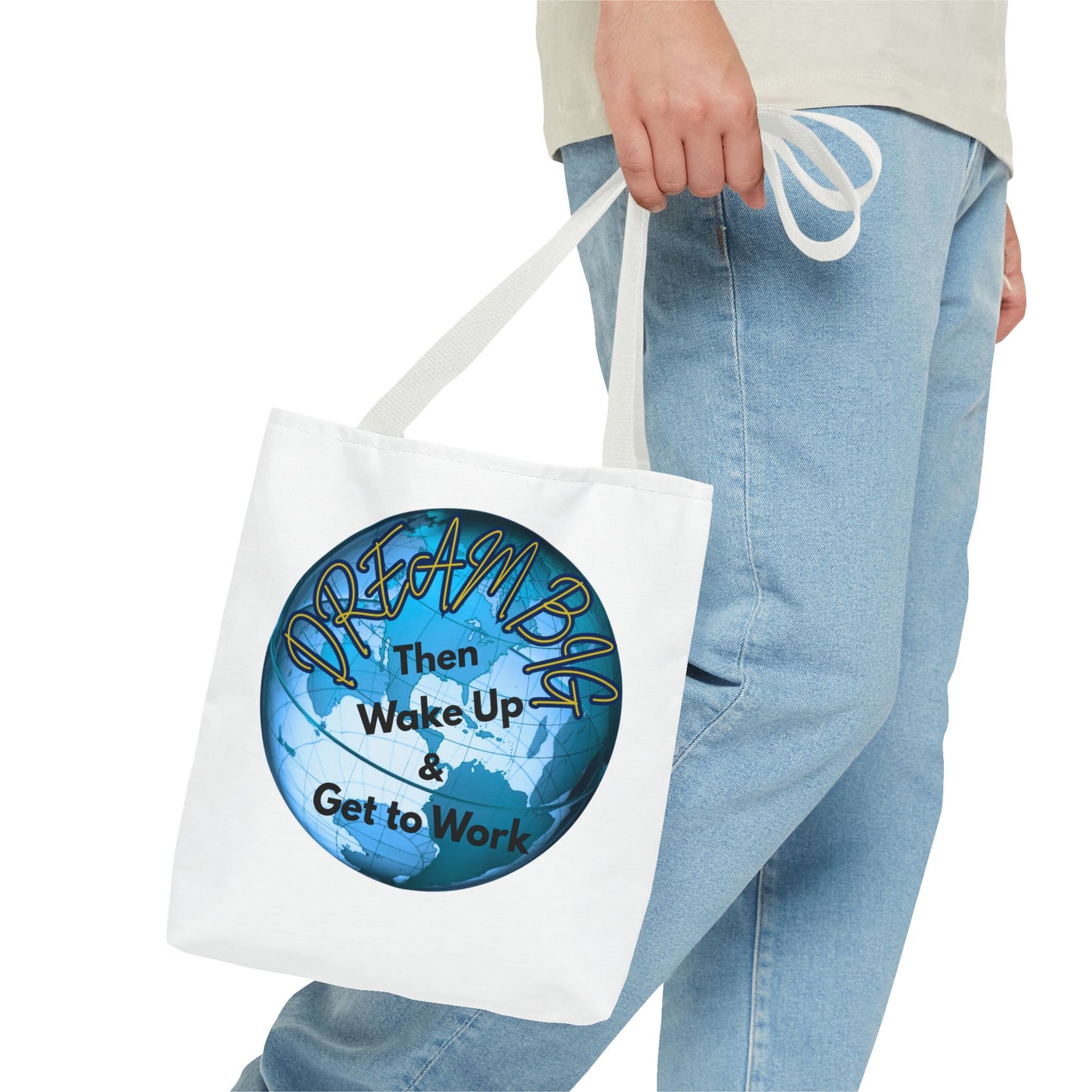 Dream Big Tote Bag - Motivational Earth Design for Daily Inspiration