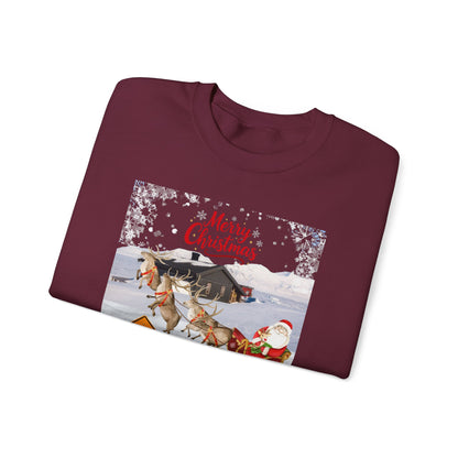 Christmas Sweatshirt - "Caution Reindeers Incoming!" Holiday Crewneck
