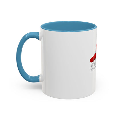 Bold Red Hat Accent Coffee Mug - Stylish Drinkware for Fashion Lovers
