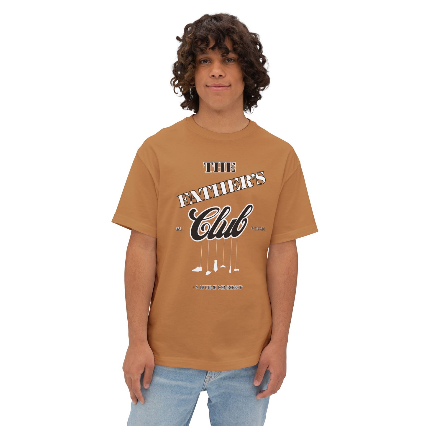 Classic Father’s Club Unisex Oversized Tee, Casual Shirt for Dads, Gift for Father's Day, Comfortable Everyday Wear, Trendy Boxy Top