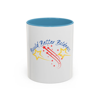Inspirational Accent Coffee Mug - Build Better Boldness - Perfect for Morning Motivation
