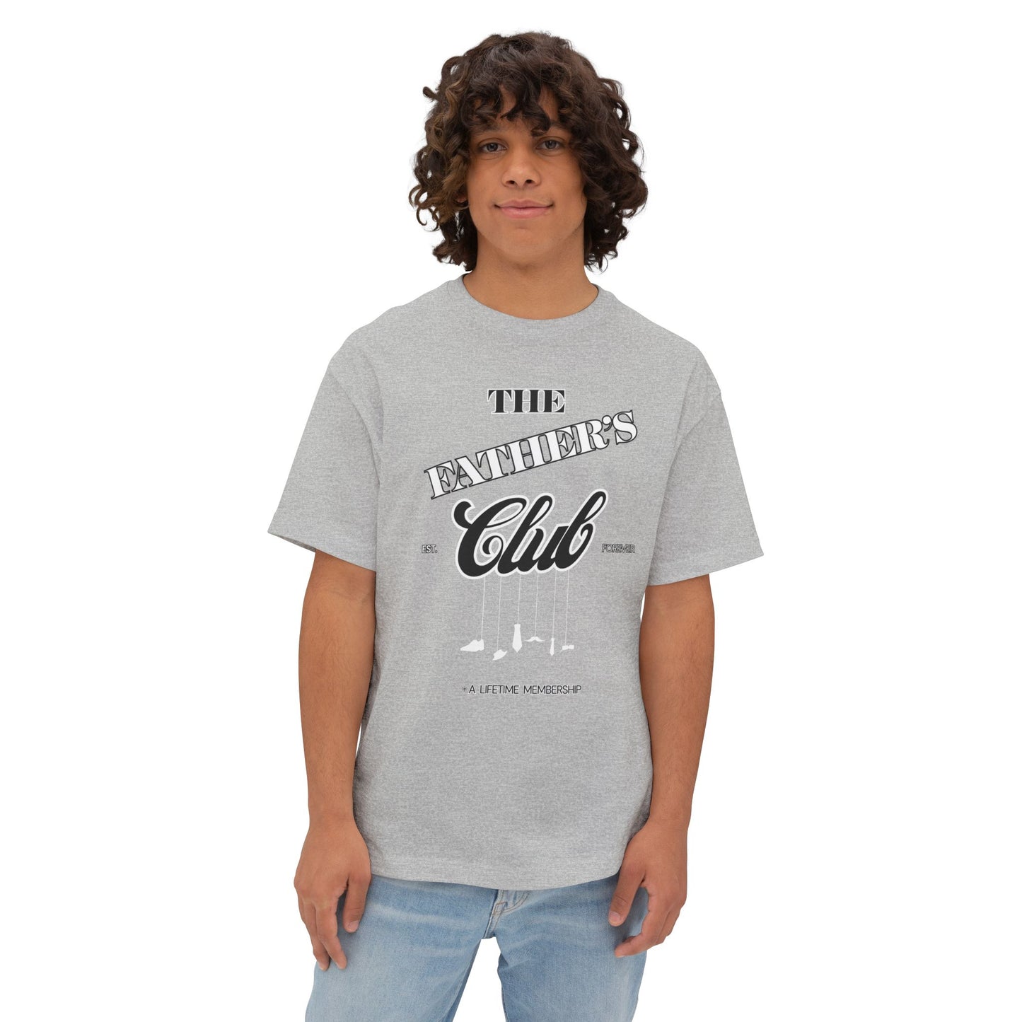Classic Father’s Club Unisex Oversized Tee, Casual Shirt for Dads, Gift for Father's Day, Comfortable Everyday Wear, Trendy Boxy Top