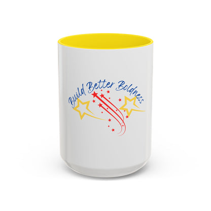 Inspirational Accent Coffee Mug - Build Better Boldness - Perfect for Morning Motivation