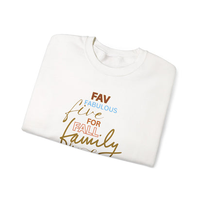 Fall Flannel & Family Crewneck Sweatshirt — Cozy Autumn Word-Art Pullover