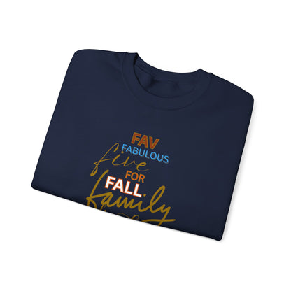 Fall Flannel & Family Crewneck Sweatshirt — Cozy Autumn Word-Art Pullover