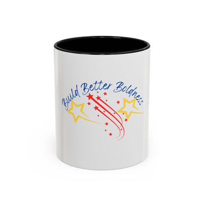 Inspirational Accent Coffee Mug - Build Better Boldness - Perfect for Morning Motivation