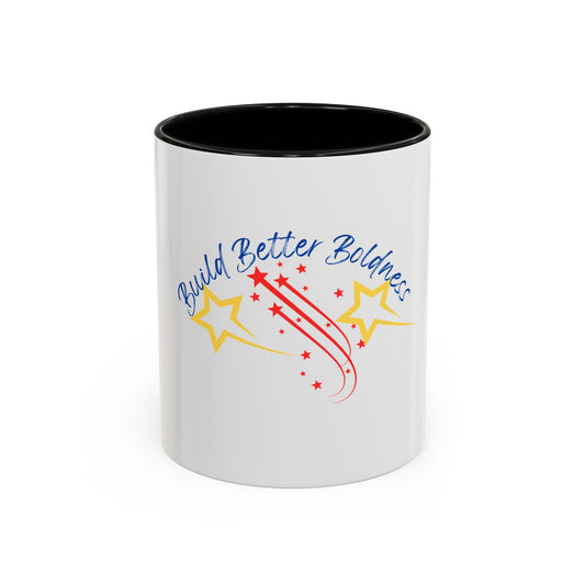 Inspirational Accent Coffee Mug - Build Better Boldness - Perfect for Morning Motivation