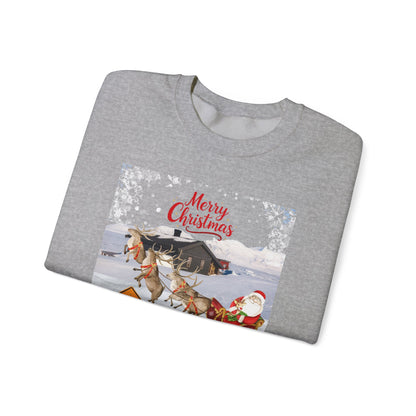 Christmas Sweatshirt - "Caution Reindeers Incoming!" Holiday Crewneck
