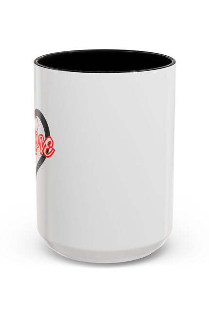 Self Love Heart Accent Coffee Mug — Inspirational 11/15oz Ceramic