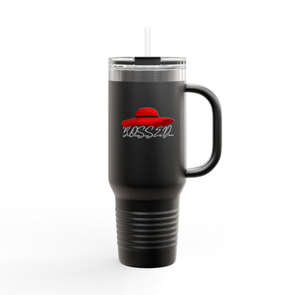 Fashionable Insulated Travel Mug - 40oz with 'BOSSED' Design