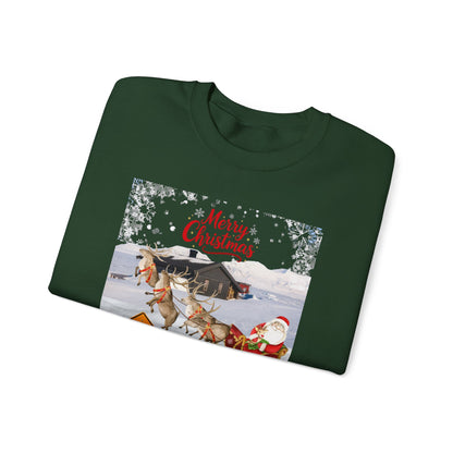 Christmas Sweatshirt - "Caution Reindeers Incoming!" Holiday Crewneck