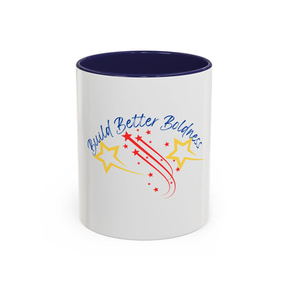 Inspirational Accent Coffee Mug - Build Better Boldness - Perfect for Morning Motivation