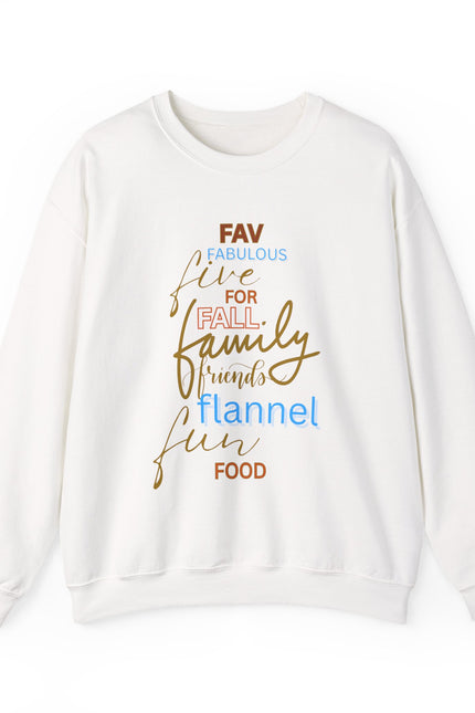 Fall Flannel & Family Crewneck Sweatshirt — Cozy Autumn Word-Art Pullover