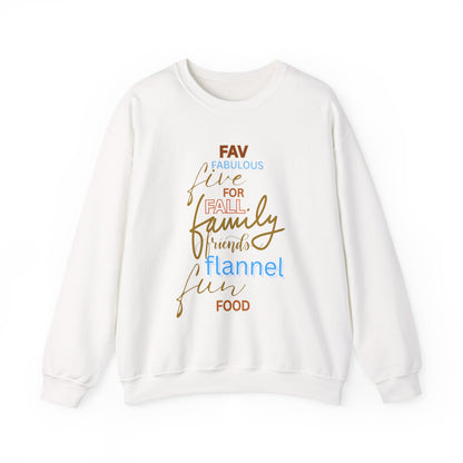 Fall Flannel & Family Crewneck Sweatshirt — Cozy Autumn Word-Art Pullover
