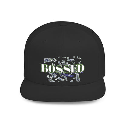BOSSED Flat Bill Snapback Hat - Stylish Cap for Confident Individuals