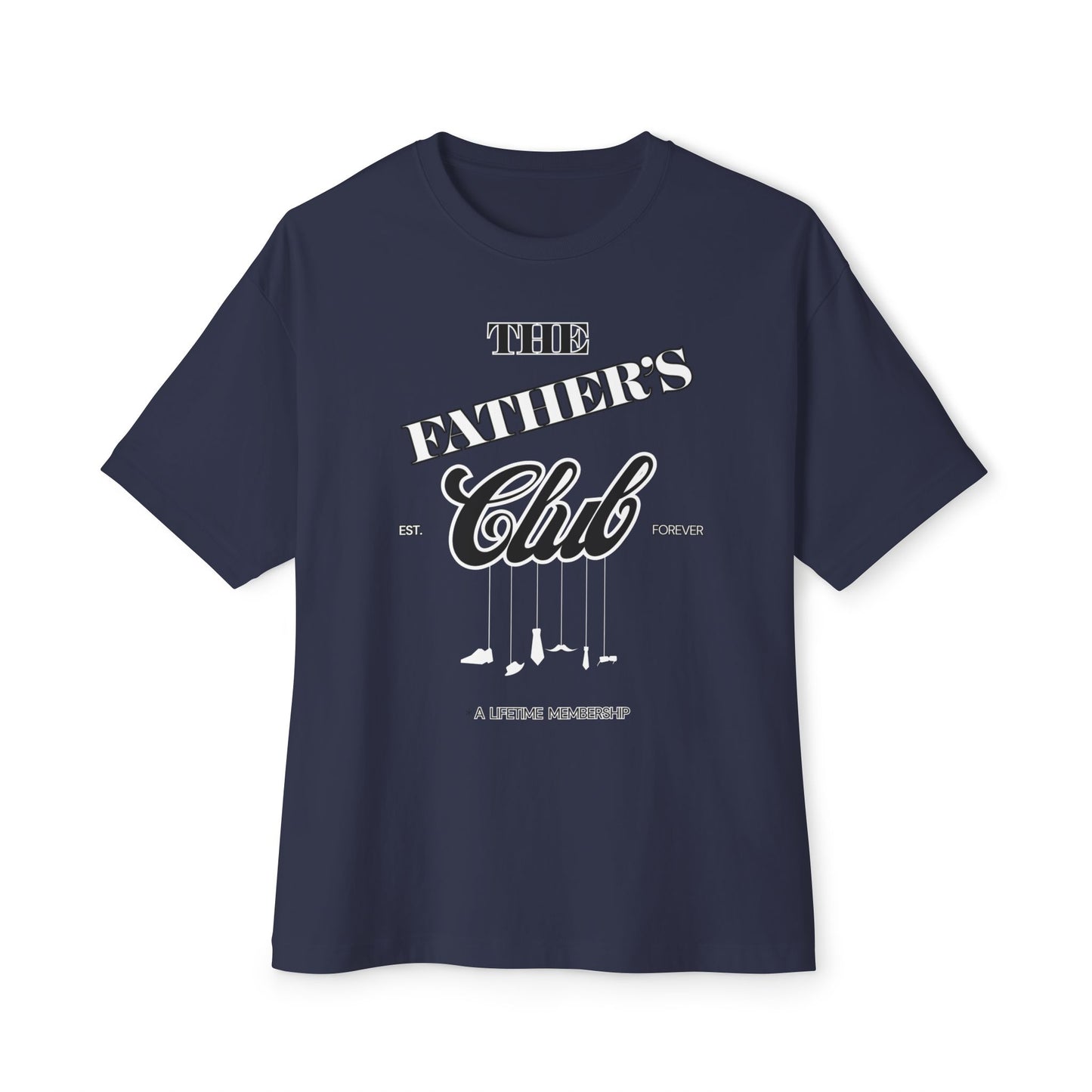 Classic Father’s Club Unisex Oversized Tee, Casual Shirt for Dads, Gift for Father's Day, Comfortable Everyday Wear, Trendy Boxy Top