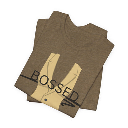 Bossed Unisex Garment-Dyed T-shirt in Black