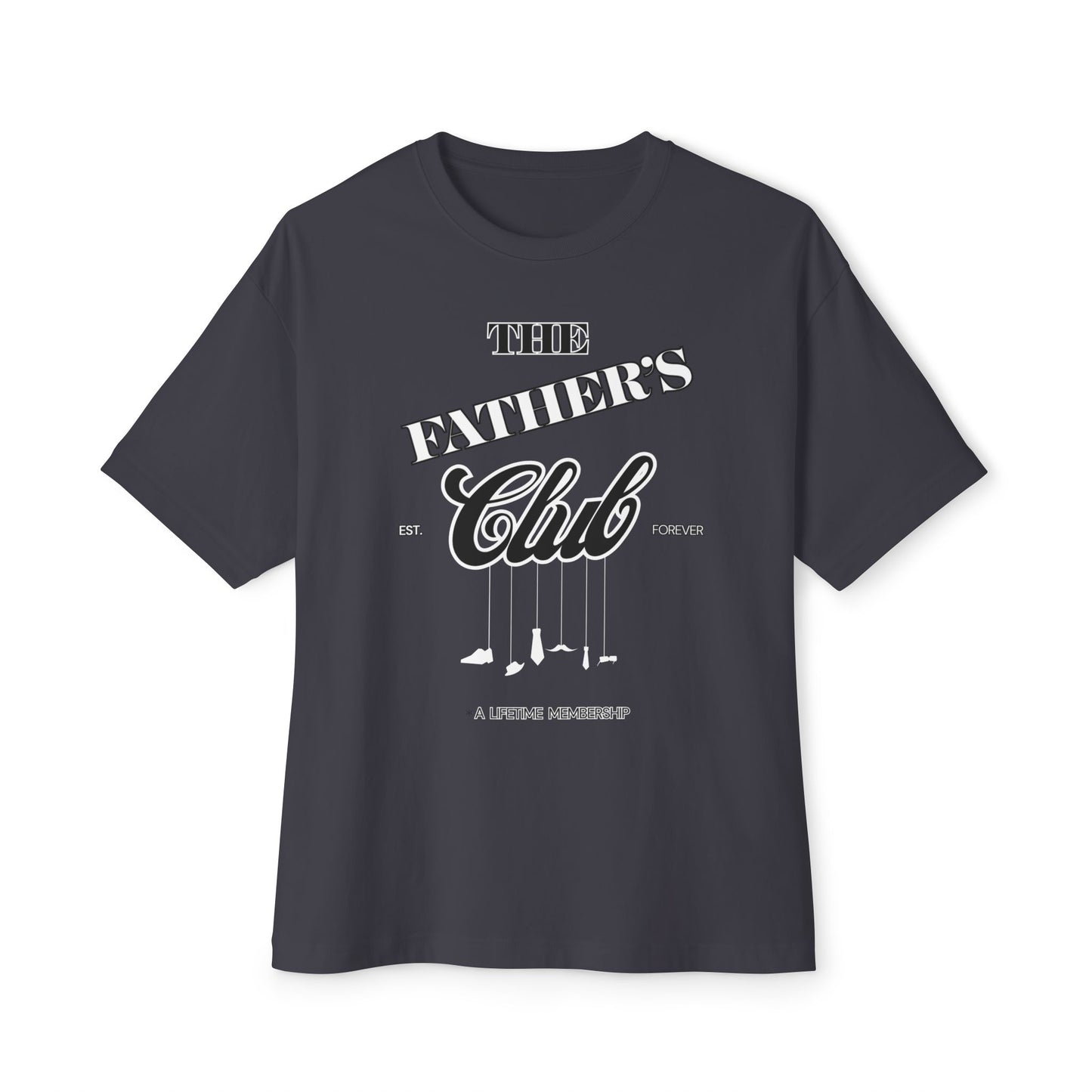 Classic Father’s Club Unisex Oversized Tee, Casual Shirt for Dads, Gift for Father's Day, Comfortable Everyday Wear, Trendy Boxy Top