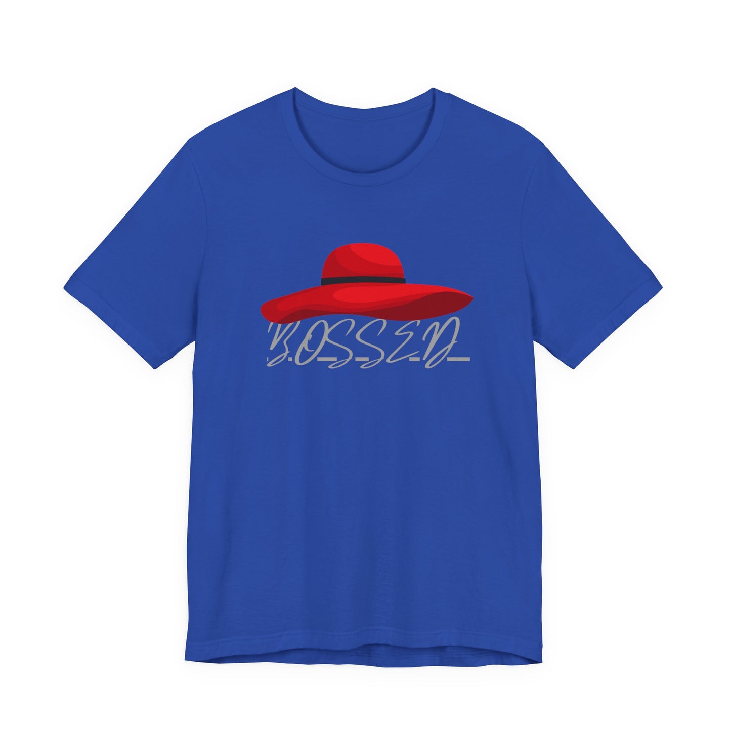 Bold 'BOSSED' Red Hat Unisex Tee, Casual Fashion, Gift for Her, Birthday Shirt, Everyday Wear, Statement Top, Trendy Apparel