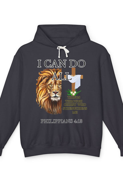 Scriptural Hoodie — "I Can Do All Things Through Christ" Philippians 4:13 Christian Pullover