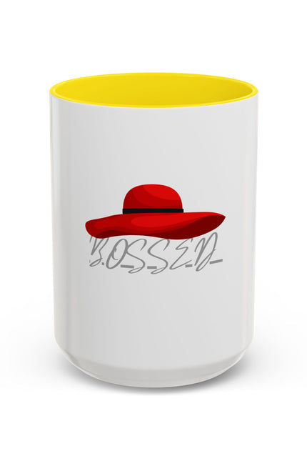 Bold Red Hat Accent Coffee Mug - Stylish Drinkware for Fashion Lovers