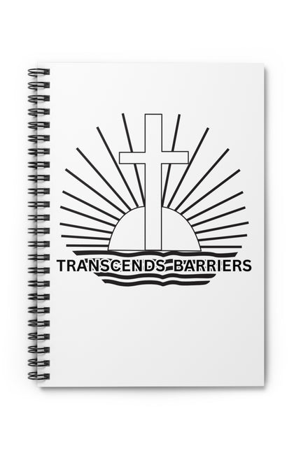 Inspirational Spiral Notebook - Transcends Barriers Cross, Motivational Journal, Gift for Students, Planner, Christian Supplies, [...]