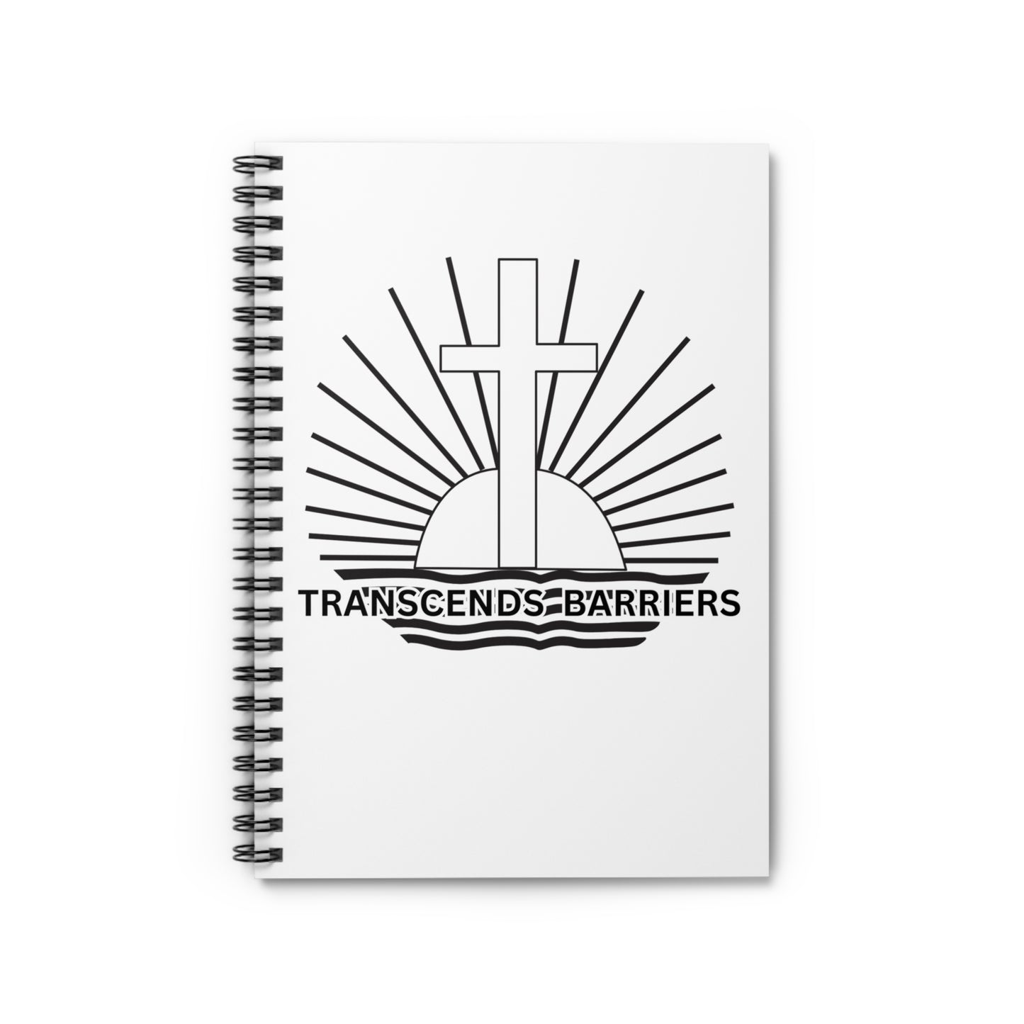 Inspirational Spiral Notebook - Transcends Barriers Cross, Motivational Journal, Gift for Students, Planner, Christian Supplies, [...]