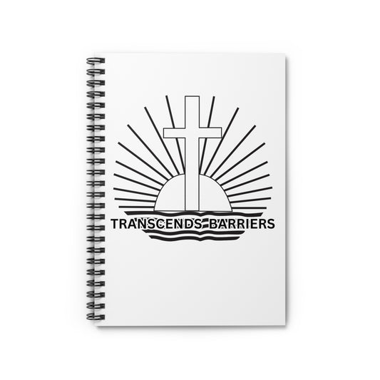 Inspirational Spiral Notebook - Transcends Barriers Cross, Motivational Journal, Gift for Students, Planner, Christian Supplies, [...]