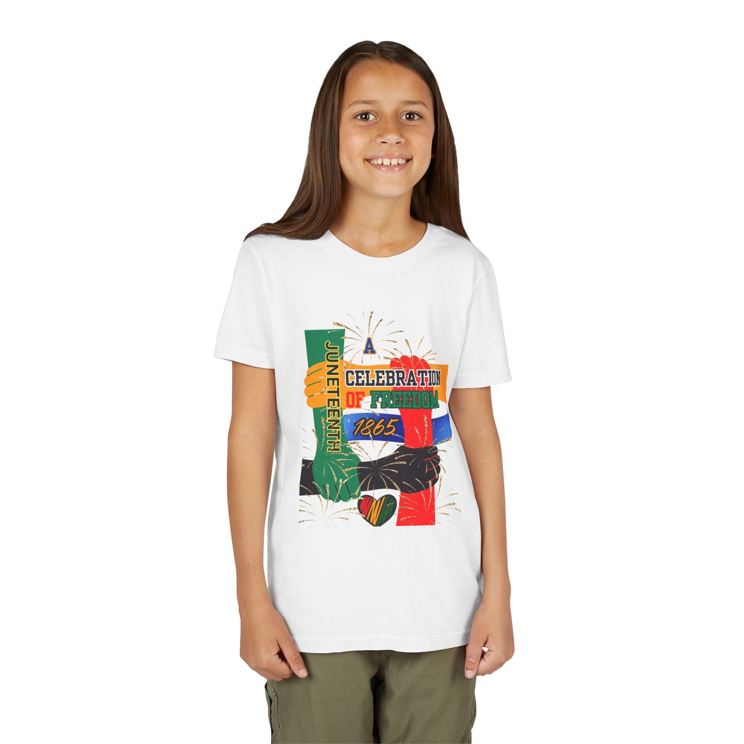 Juneteenth Celebration Youth Tee, Freedom T-Shirt, Kids Short Sleeve Shirt, African American History Top, Black Pride Clothing, [...]