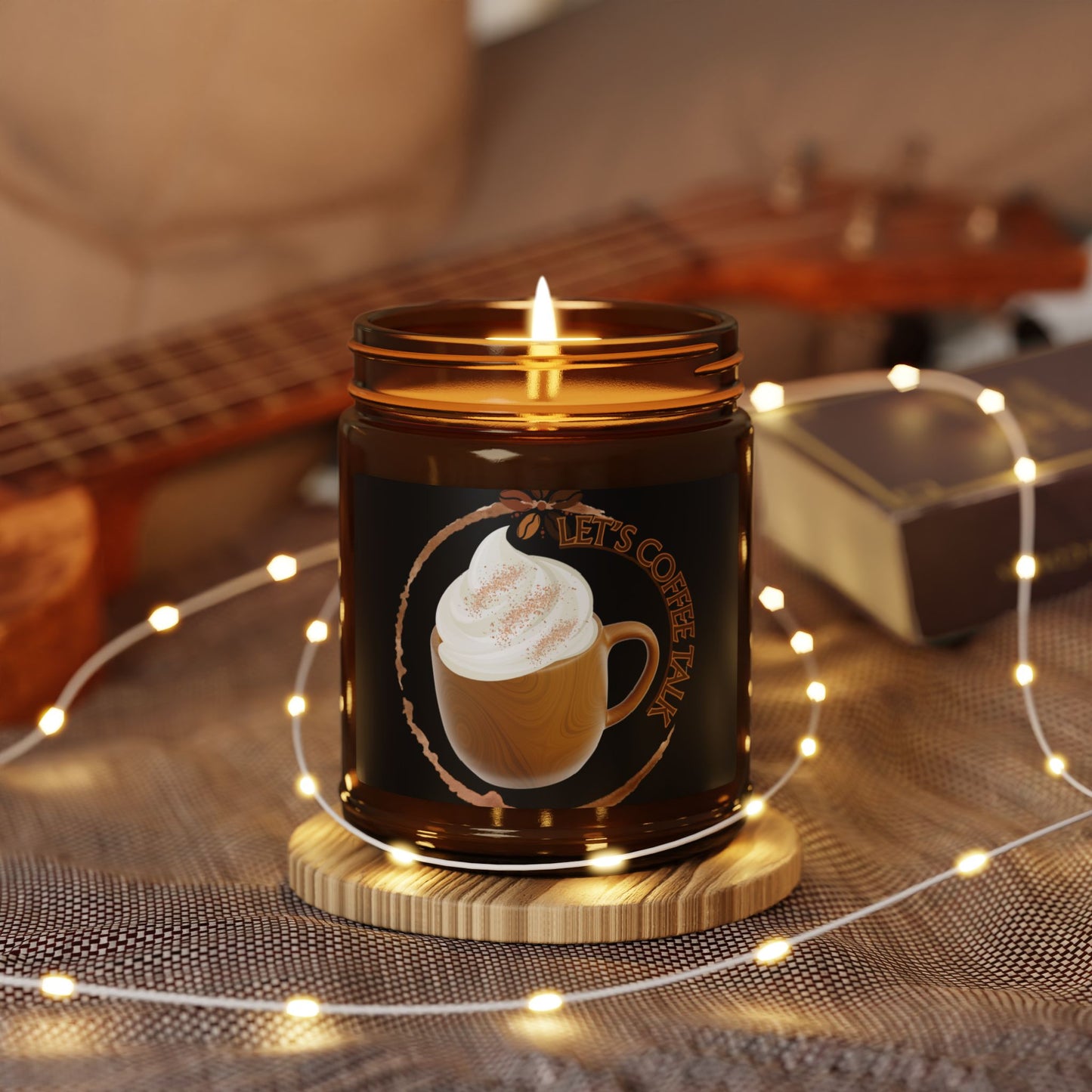 Cozy Coffee Scented Soy Candle - Amber Jar