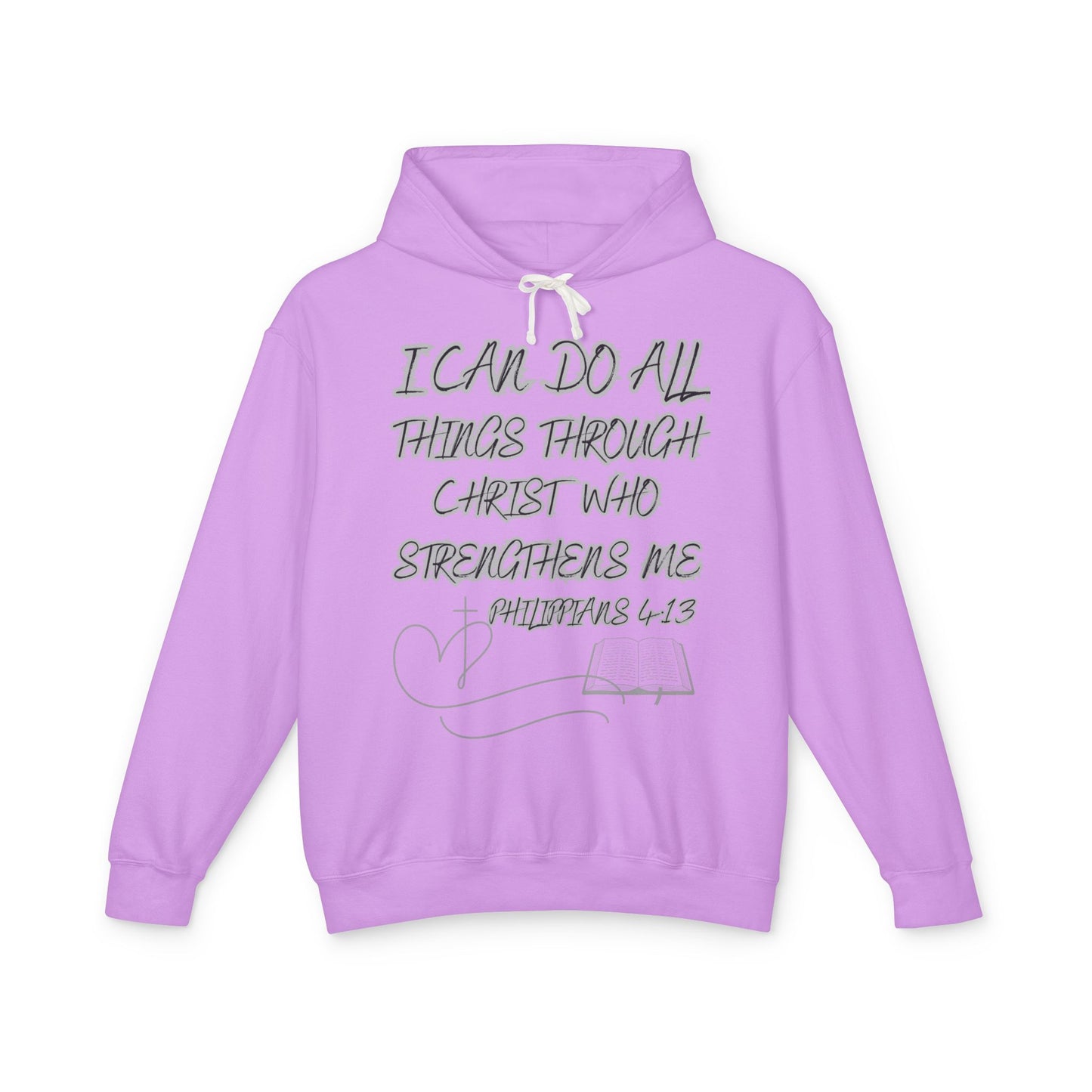 Scriptural Hoodie — "I Can Do All Things Through Christ" Philippians 4:13 Christian Pullover