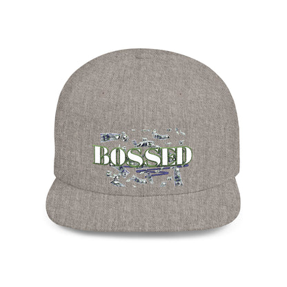 BOSSED Flat Bill Snapback Hat - Stylish Cap for Confident Individuals