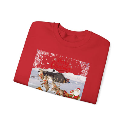 Christmas Sweatshirt - "Caution Reindeers Incoming!" Holiday Crewneck
