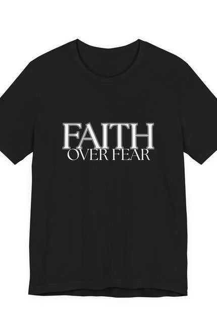 Faith Minimalist T-Shirt — Script Block Typography Christian Tee