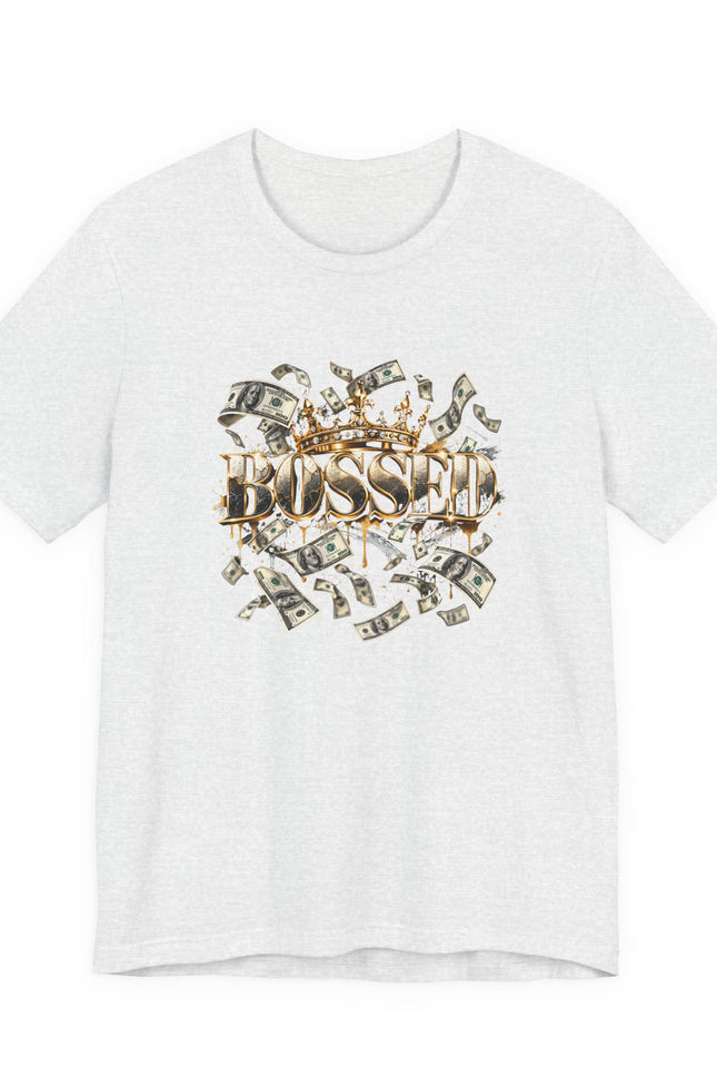 Money Shower Tee — 'Blessed' Gold Script Graphic T‑Shirt