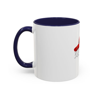 Bold Red Hat Accent Coffee Mug - Stylish Drinkware for Fashion Lovers