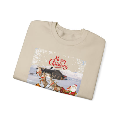 Christmas Sweatshirt - "Caution Reindeers Incoming!" Holiday Crewneck